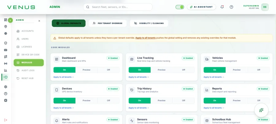 Admin Control Panel
