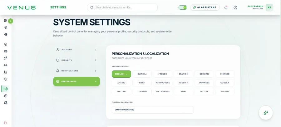 Personalization Settings